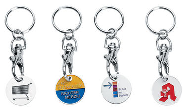 caddy coin key chain, trolley coin keychains, coin holers